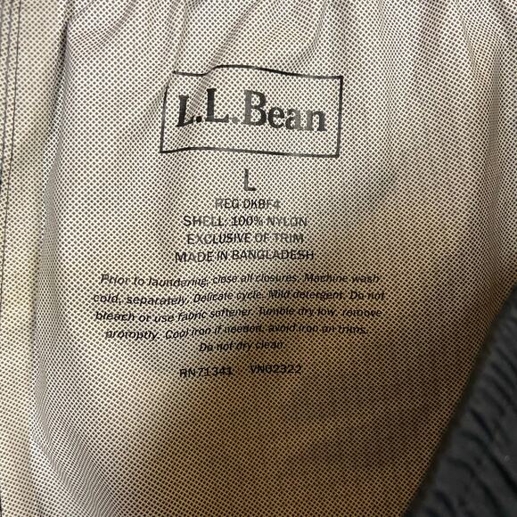 L.L. Bean Pants Mens Large Nylon Ripstop Waterproof Rain Outdoor Hiking Wind - Picture 3 of 11